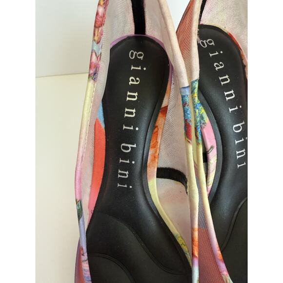 Gianni Bini Pamalaa Size 6 Printed Mesh Architectural Wedge Pumps Unique Pink - Picture 5 of 9